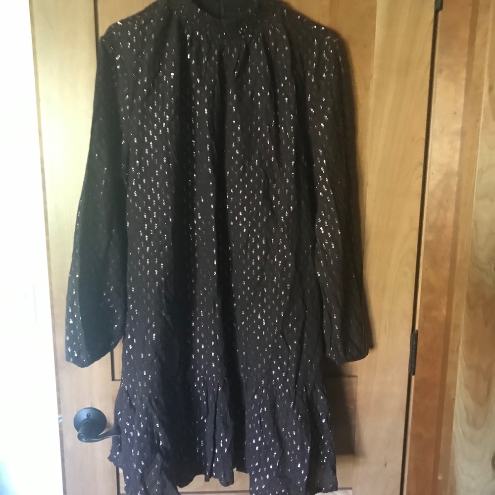 GAP brown printed long sleeve mock neck dress NWT size XXL